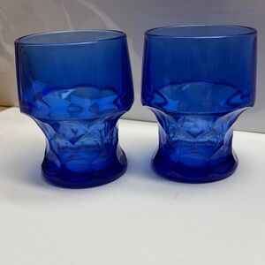 Vintage Cobalt Blue Set Glasses